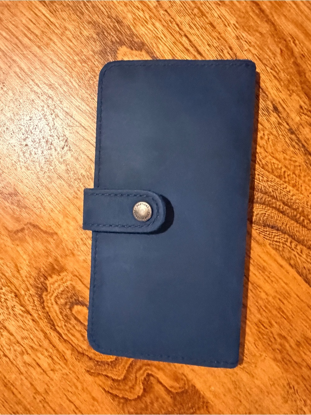 Portland Leather Navy Blue Snap Wallet